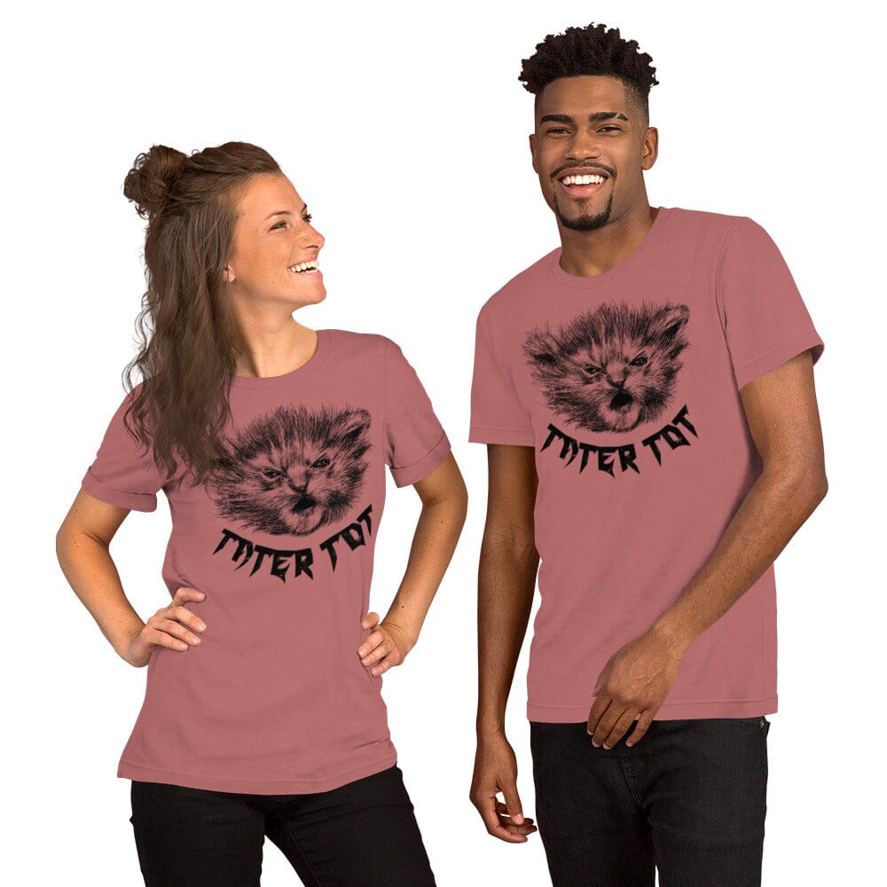 Metal Tater Tot T-Shirt (Extended Sizes) [Unfoiled] (All net proceeds go to Kitty CrusAIDe) JoyousJoyfulJoyness Mauve 3XL 