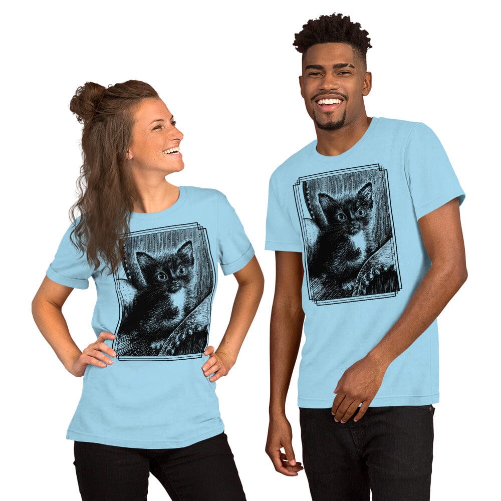 Tiny Tim and his Chair T-Shirt [Unfoiled] (All net proceeds go to Tiny Tim's Tiny Foster Family) JoyousJoyfulJoyness Ocean Blue S 