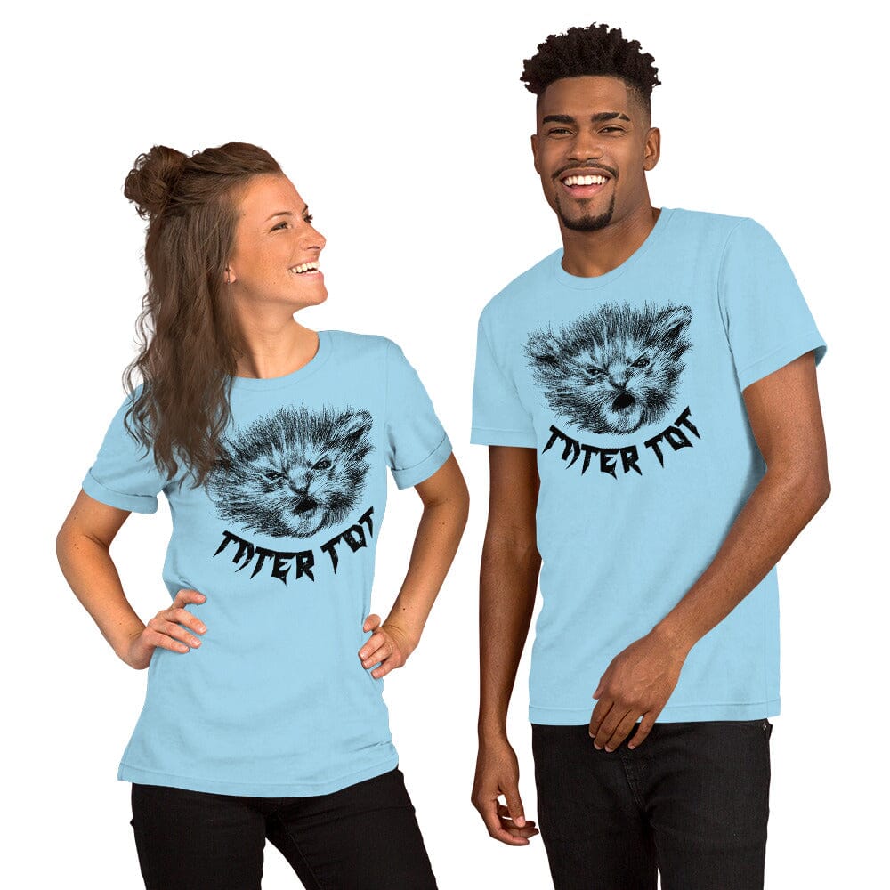 Metal Tater Tot T-Shirt [Unfoiled] (All net proceeds go to Kitty CrusAIDe) JoyousJoyfulJoyness Ocean Blue S 