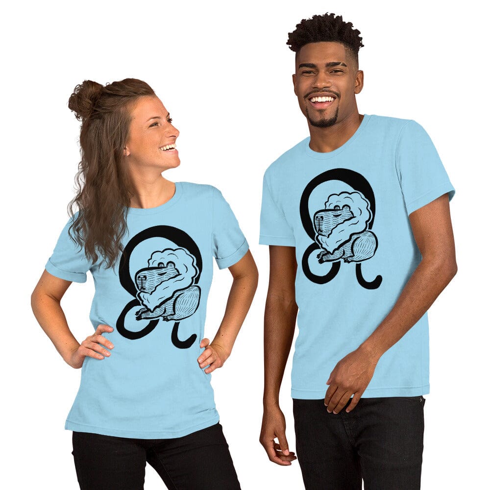 Capybara Zodiac - 05 - Leo Unisex T-Shirt JoyousJoyfulJoyness Ocean Blue S 