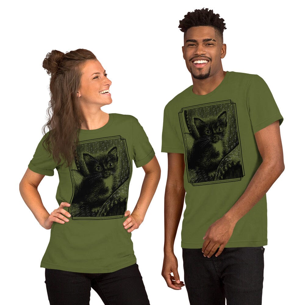 Tiny Tim and his Chair T-Shirt [Unfoiled] (All net proceeds go to Tiny Tim's Tiny Foster Family) JoyousJoyfulJoyness Olive S 