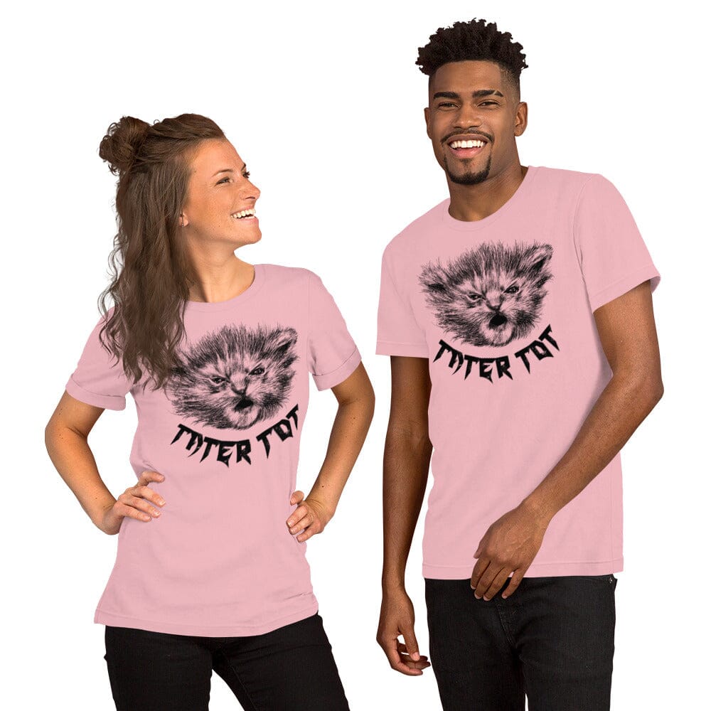 Metal Tater Tot T-Shirt (Extended Sizes) [Unfoiled] (All net proceeds go to Kitty CrusAIDe) JoyousJoyfulJoyness Pink 3XL 