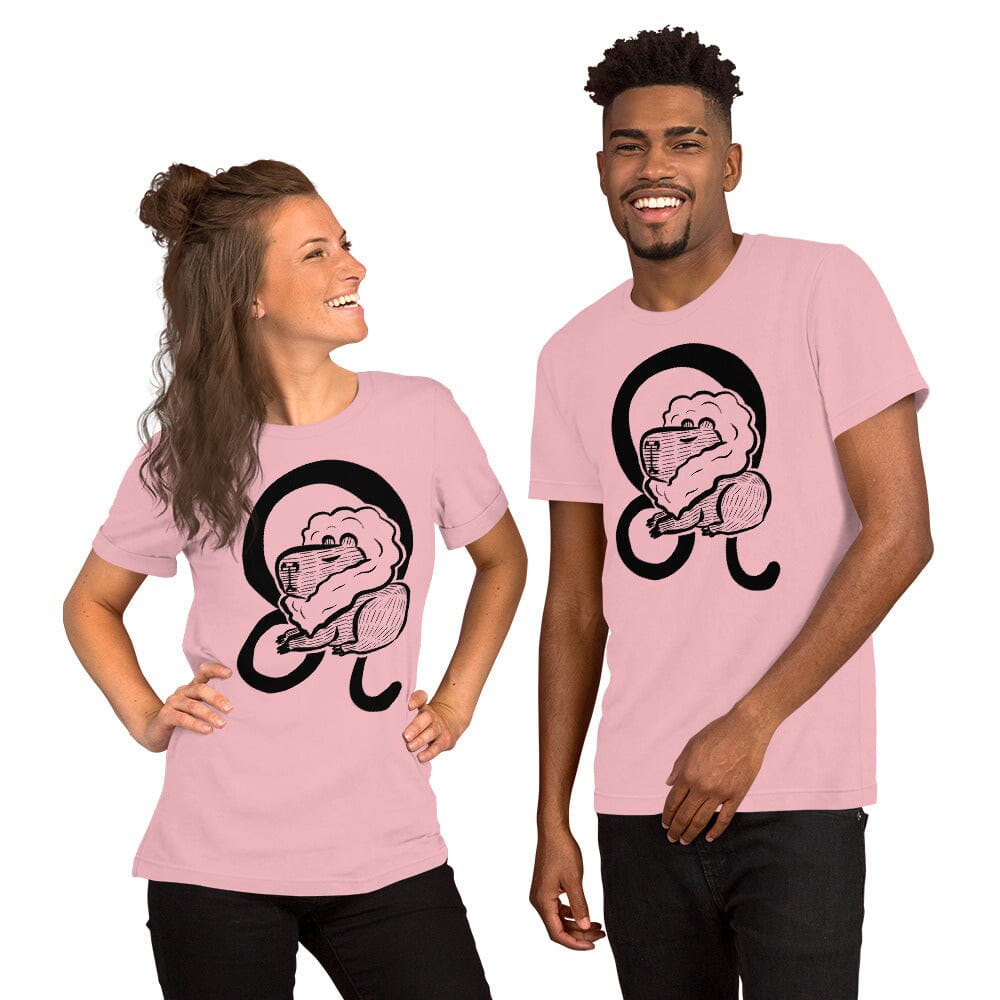Capybara Zodiac - 05 - Leo Unisex T-Shirt JoyousJoyfulJoyness Pink S 