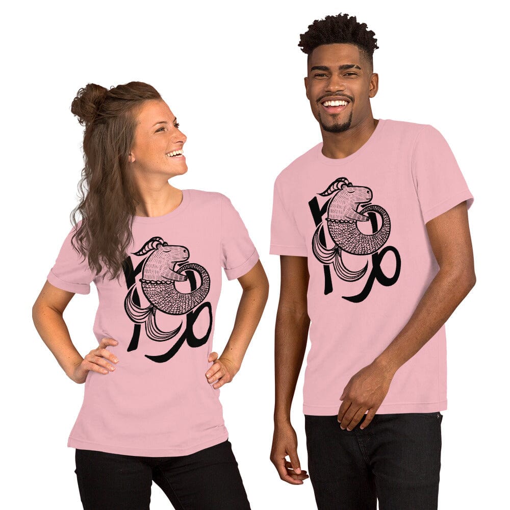 Capybara Zodiac - 10 - Capricorn Unisex T-Shirt JoyousJoyfulJoyness Pink S 