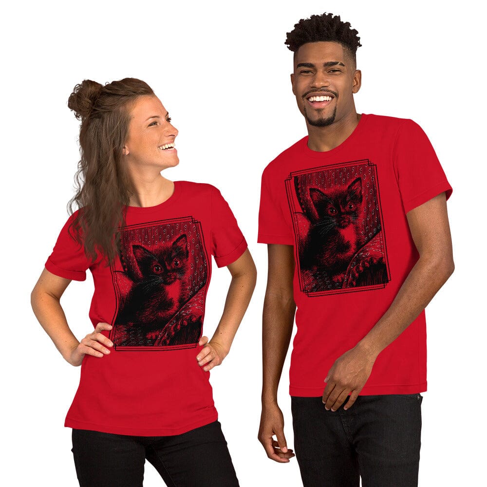 Tiny Tim and his Chair T-Shirt [Unfoiled] (All net proceeds go to Tiny Tim's Tiny Foster Family) JoyousJoyfulJoyness Red XS 