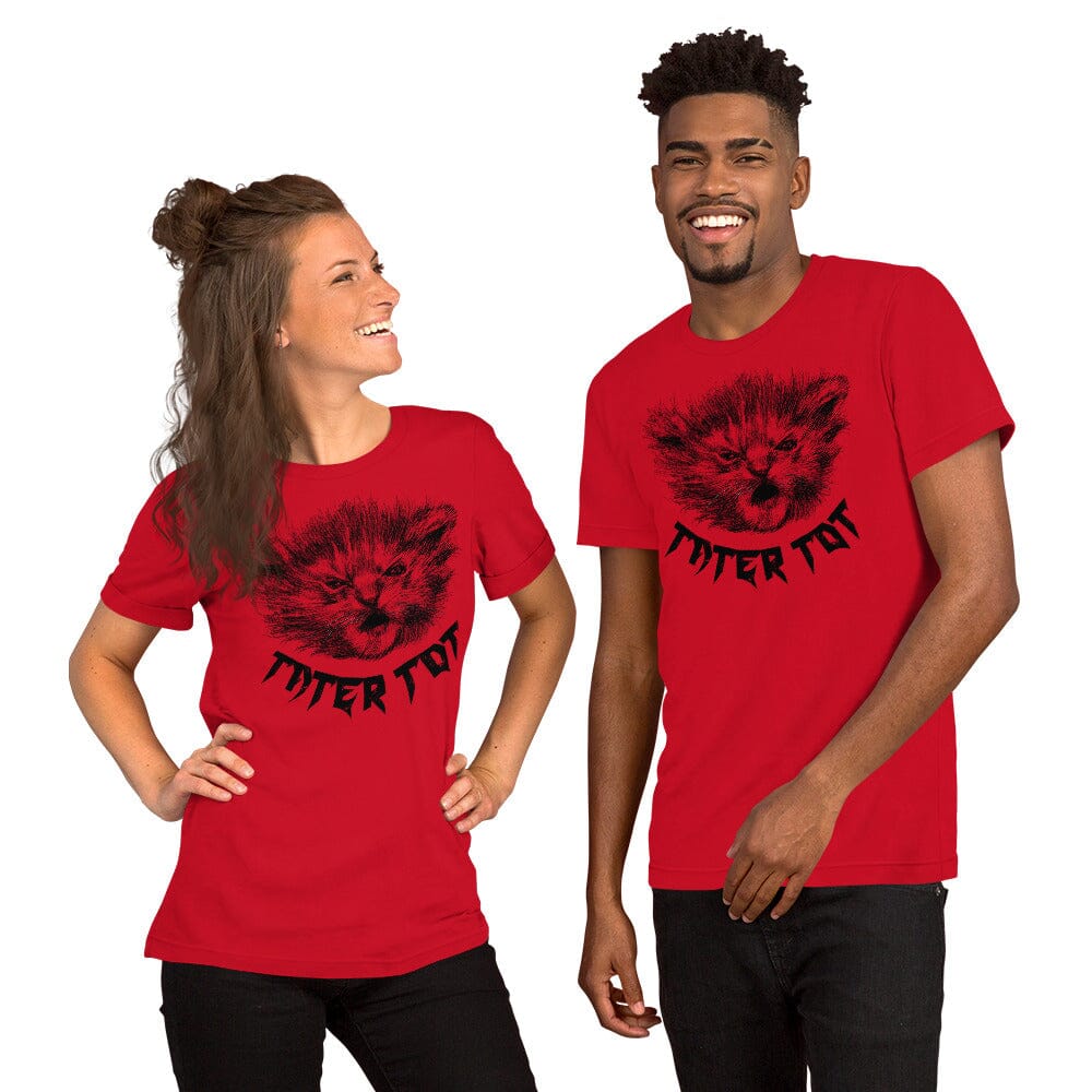 Metal Tater Tot T-Shirt [Unfoiled] (All net proceeds go to Kitty CrusAIDe) JoyousJoyfulJoyness Red XS 