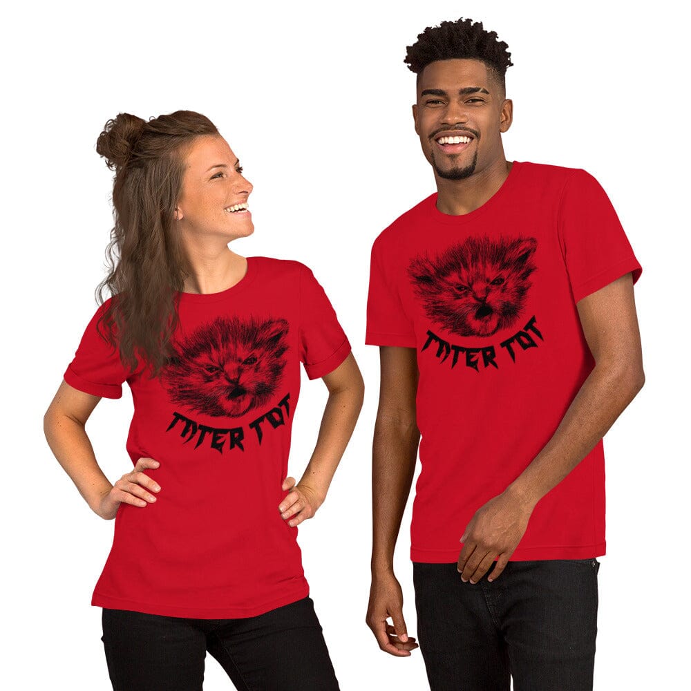 Metal Tater Tot T-Shirt (Extended Sizes) [Unfoiled] (All net proceeds go to Kitty CrusAIDe) JoyousJoyfulJoyness Red 3XL 