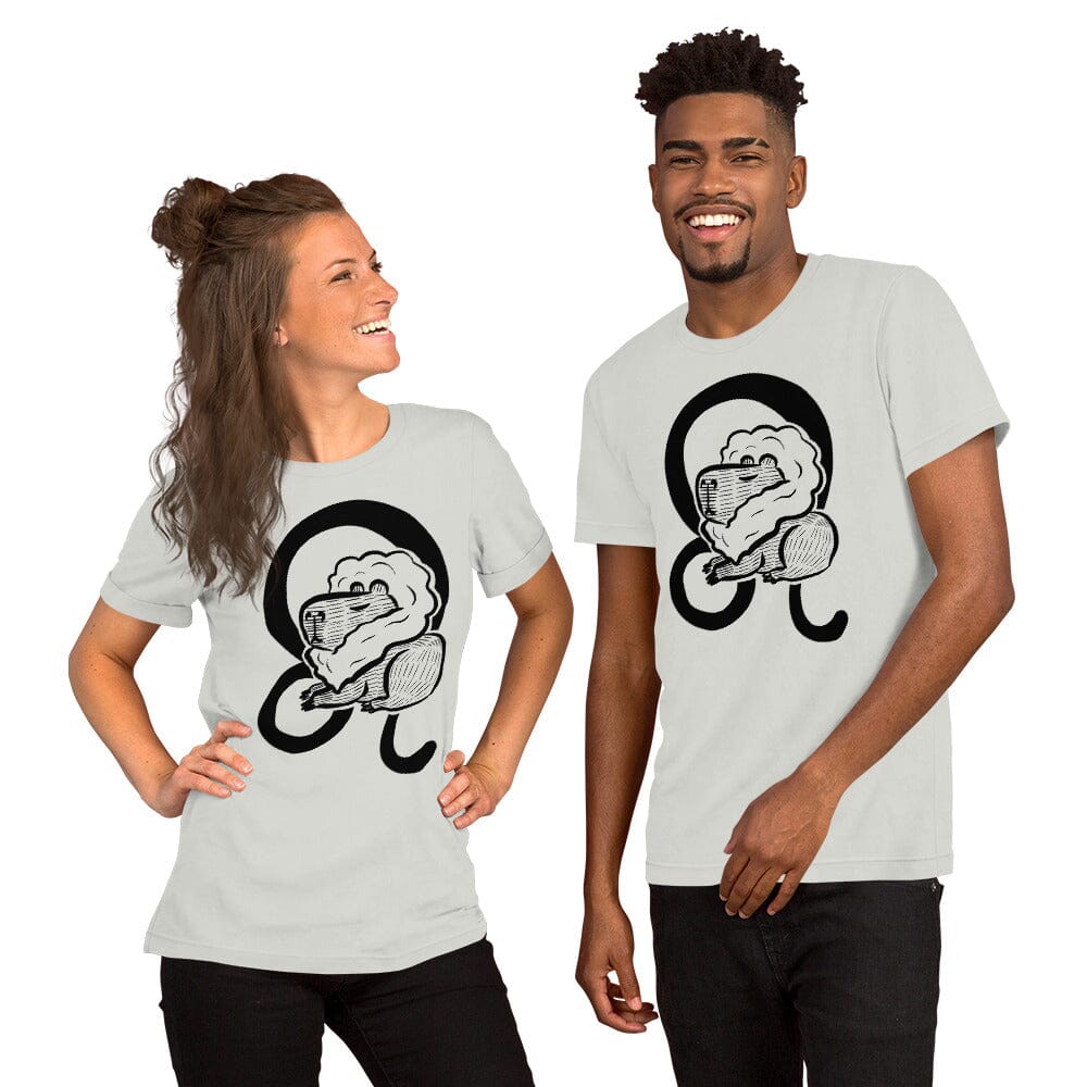 Capybara Zodiac - 05 - Leo Unisex T-Shirt JoyousJoyfulJoyness Silver S 