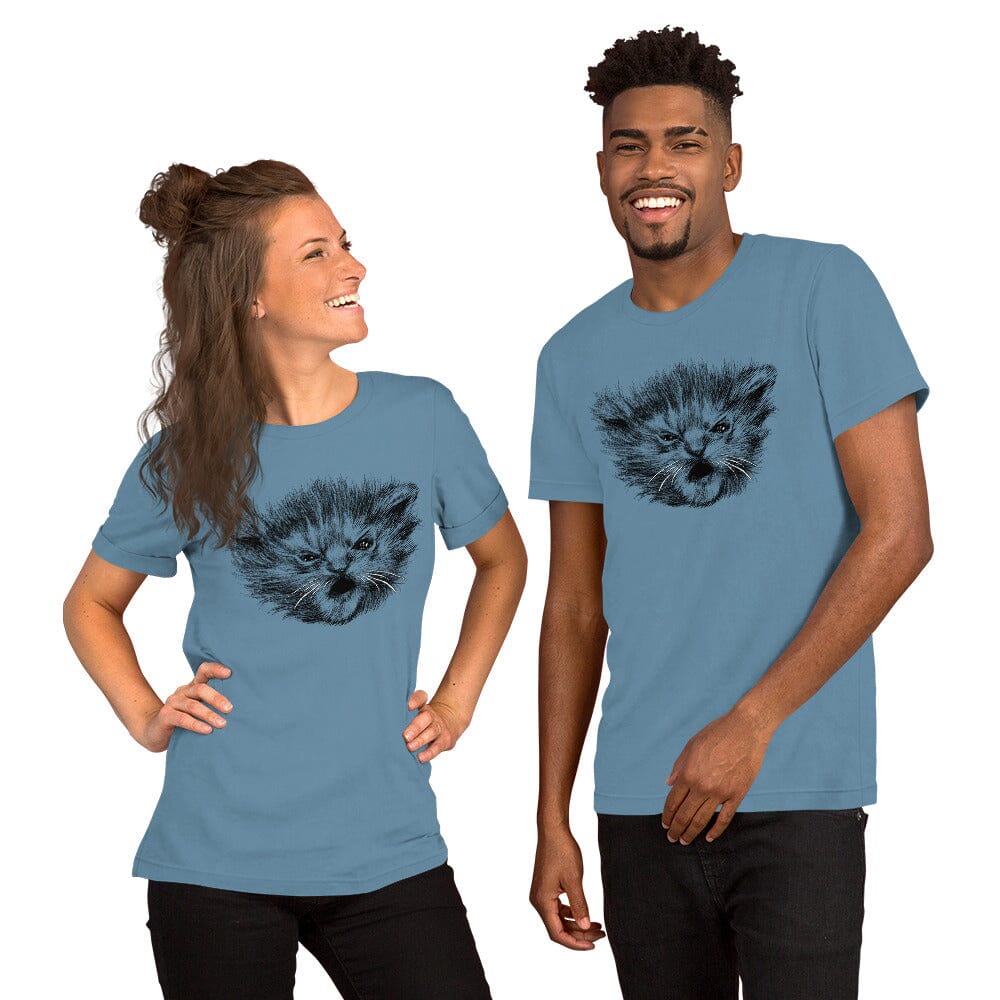 Angry Tater Tot T-Shirt [Unfoiled] (All net proceeds go to Kitty CrusAIDe) JoyousJoyfulJoyness Steel Blue S 
