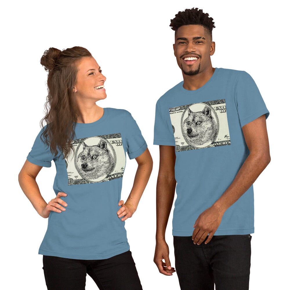 Doge Bucks T-Shirt JoyousJoyfulJoyness Steel Blue S 