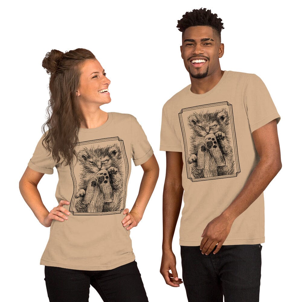 Scrungle Tater Tot T-Shirt [Unfoiled] (All net proceeds go to Kitty CrusAIDe) JoyousJoyfulJoyness Tan XS 