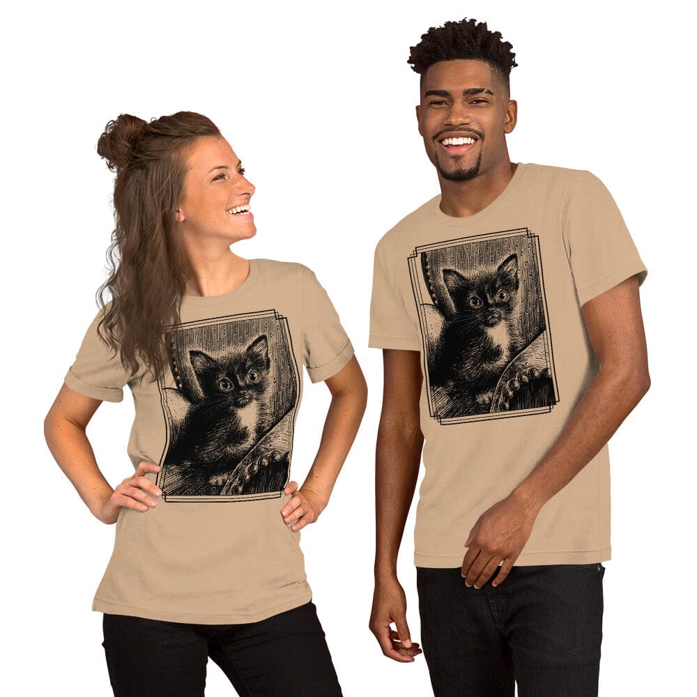 Tiny Tim and his Chair T-Shirt [Unfoiled] (All net proceeds go to Tiny Tim's Tiny Foster Family) JoyousJoyfulJoyness Tan XS 