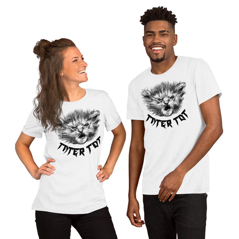 Metal Tater Tot T-Shirt [Unfoiled] (All net proceeds go to Kitty CrusAIDe) JoyousJoyfulJoyness White XS 