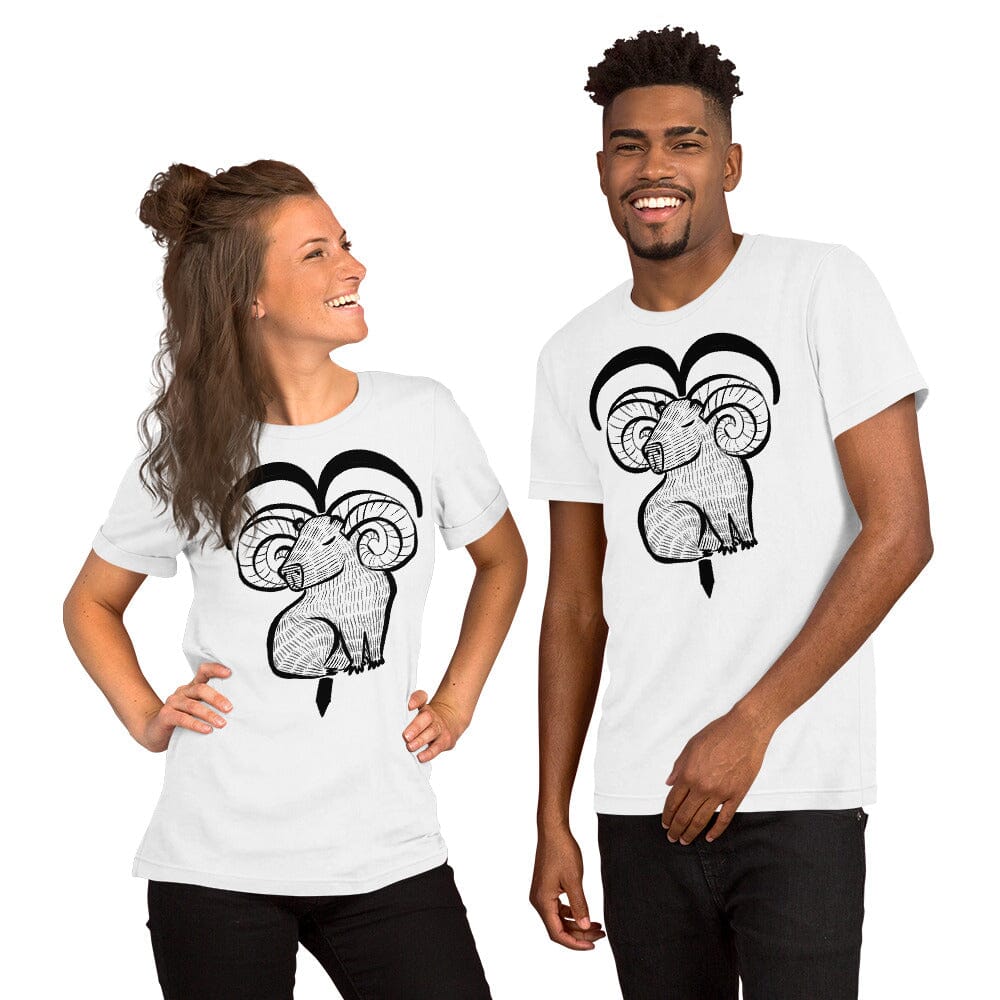 Capybara Zodiac - 01 - Aries Unisex T-Shirt JoyousJoyfulJoyness White XS 