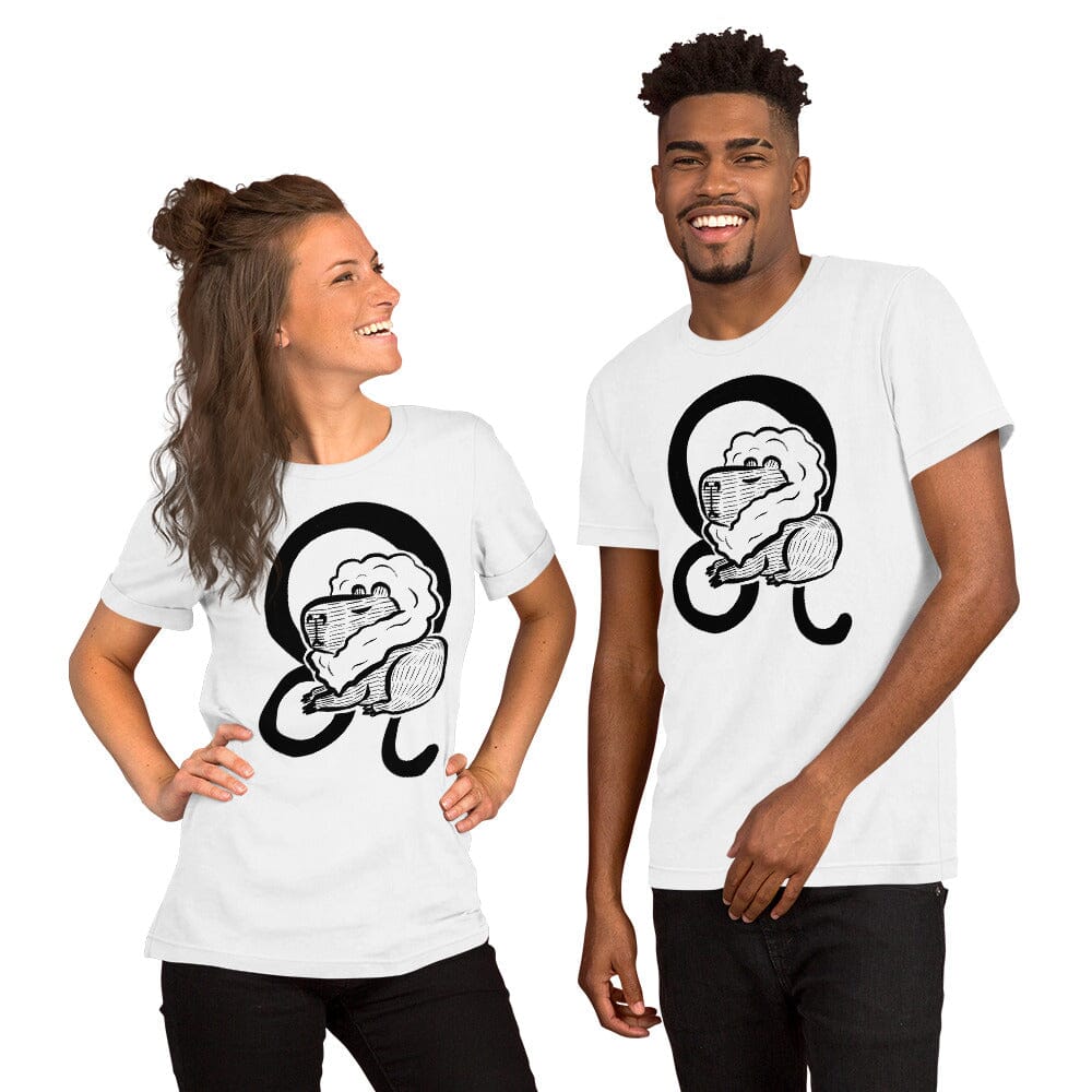 Capybara Zodiac - 05 - Leo Unisex T-Shirt JoyousJoyfulJoyness White XS 