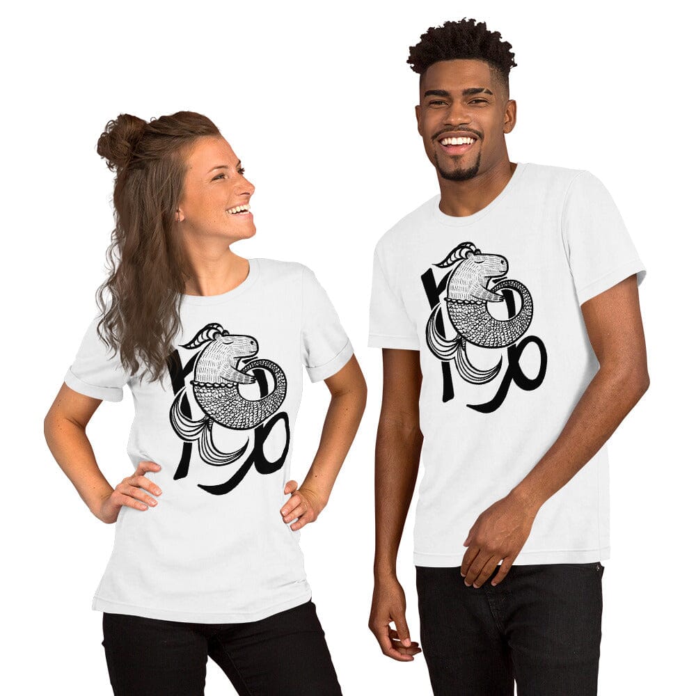 Capybara Zodiac - 10 - Capricorn Unisex T-Shirt JoyousJoyfulJoyness White XS 