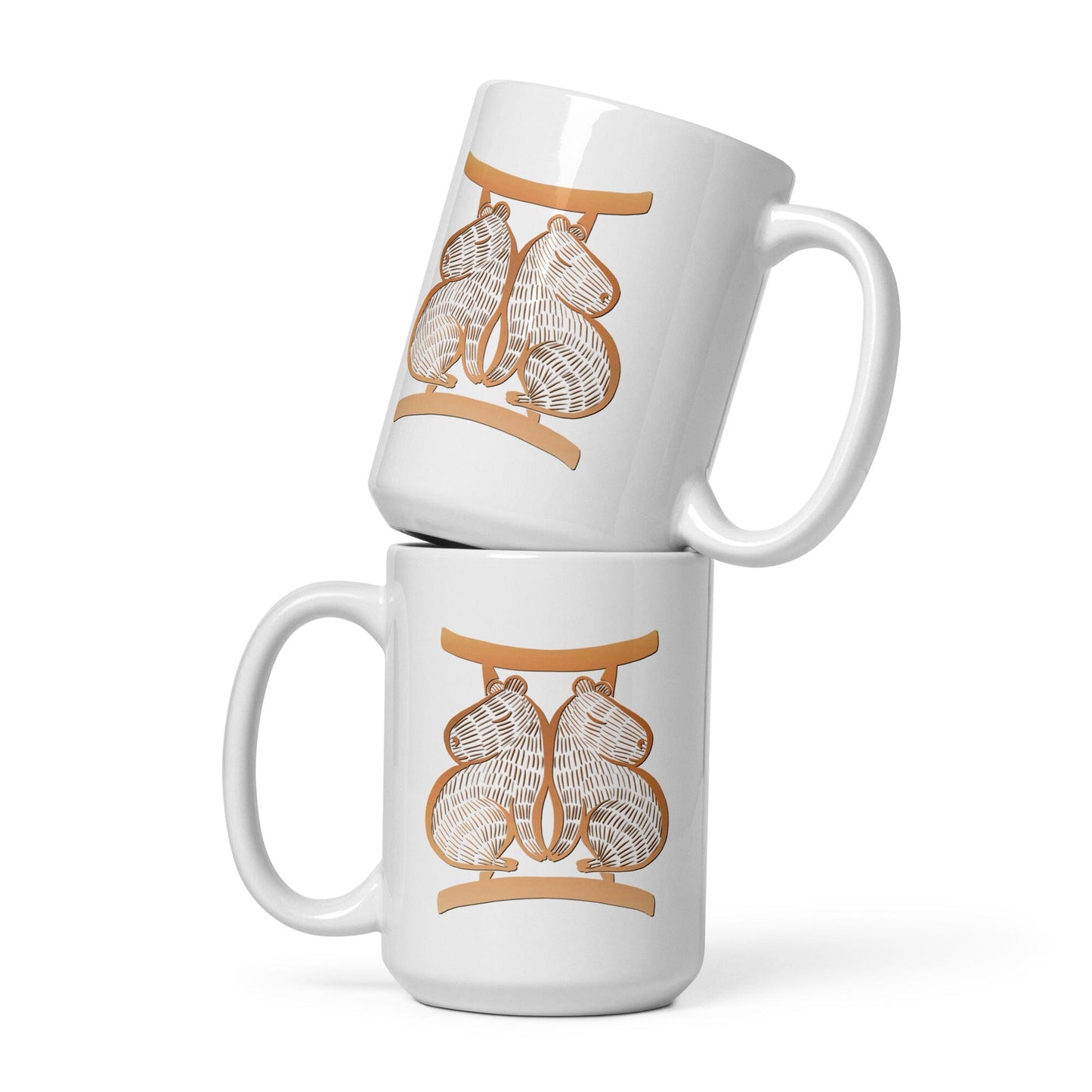 Capybara Zodiac - 03 - Gemini Ceramic Mug JoyousJoyfulJoyness 15 oz 