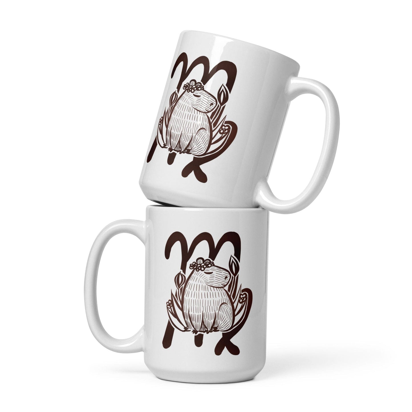 Capybara Zodiac - 06 - Virgo Ceramic Mug JoyousJoyfulJoyness 15 oz 