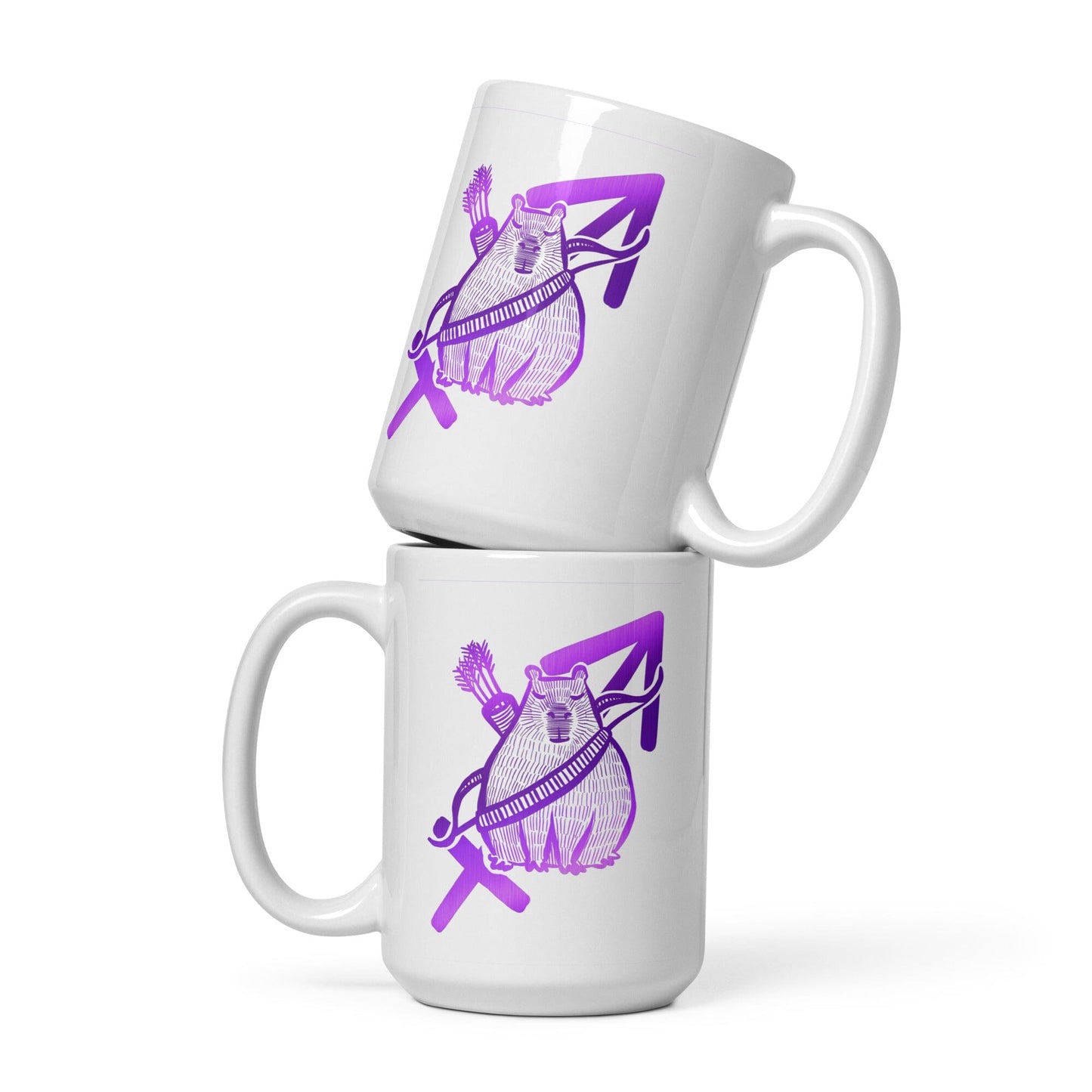Capybara Zodiac - 09 - Sagittarius Ceramic Mug JoyousJoyfulJoyness 15 oz 