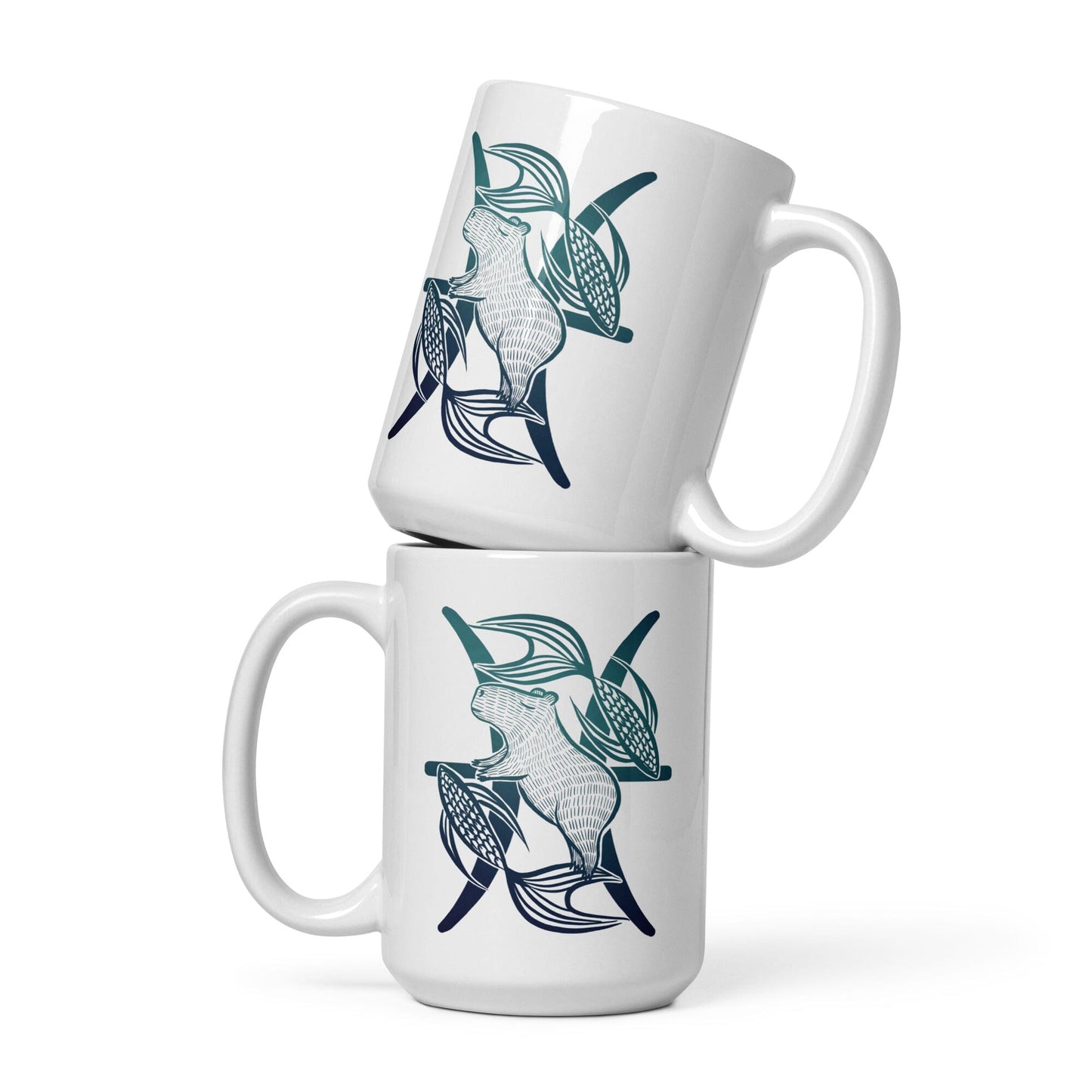 Capybara Zodiac - 12 - Pisces Ceramic Mug JoyousJoyfulJoyness 15 oz 