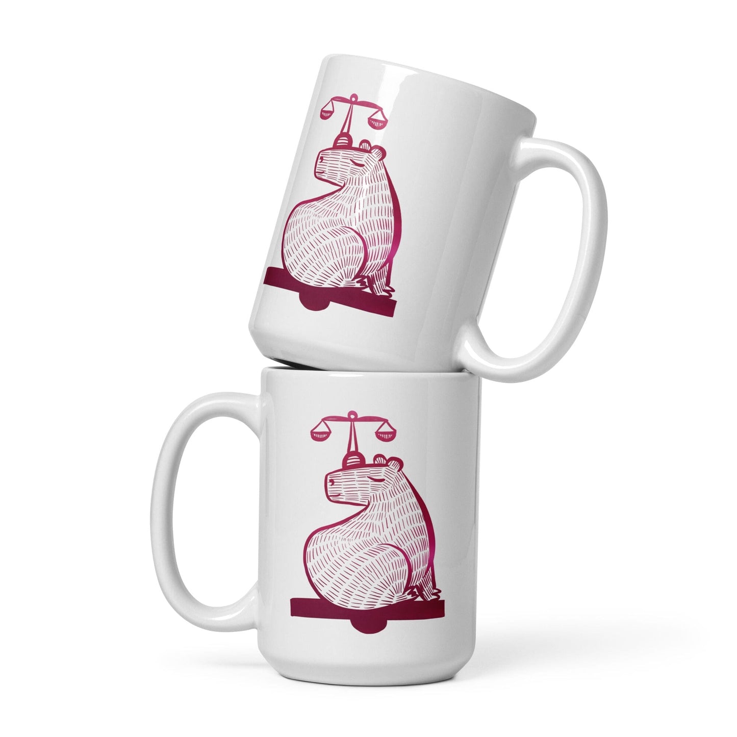 Capybara Zodiac - 07 - Libra Ceramic Mug JoyousJoyfulJoyness 15 oz 