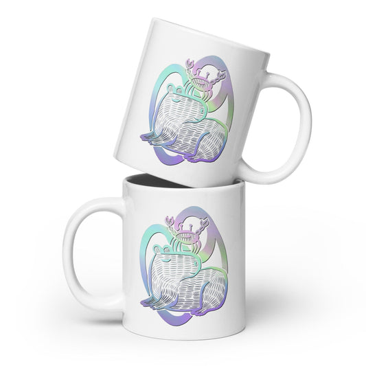 Capybara Zodiac - 04 - Cancer Ceramic Mug JoyousJoyfulJoyness 20 oz 