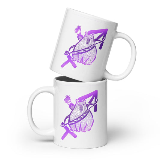 Capybara Zodiac - 09 - Sagittarius Ceramic Mug JoyousJoyfulJoyness 20 oz 