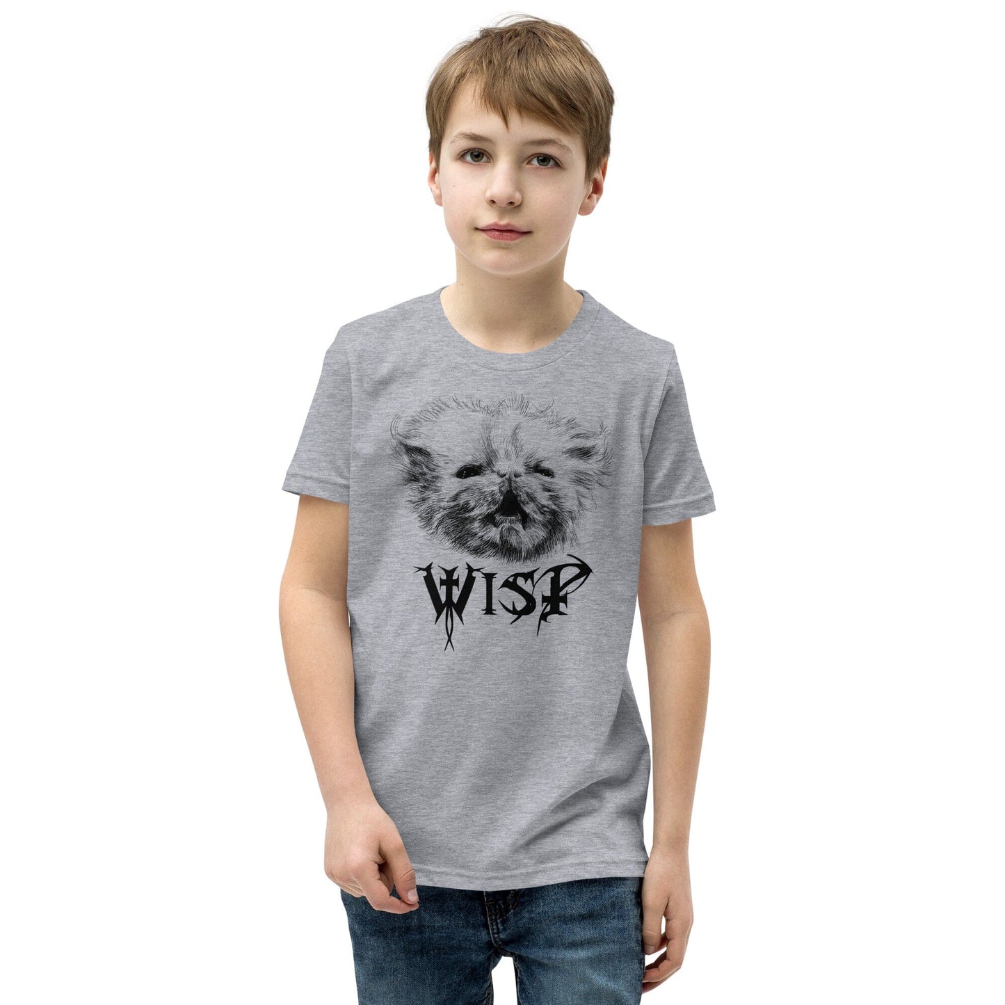 Metal Wisp YOUTH T-Shirt [Unfoiled] (All net proceeds go to Rags to Riches Animal Rescue) JoyousJoyfulJoyness Athletic Heather S 