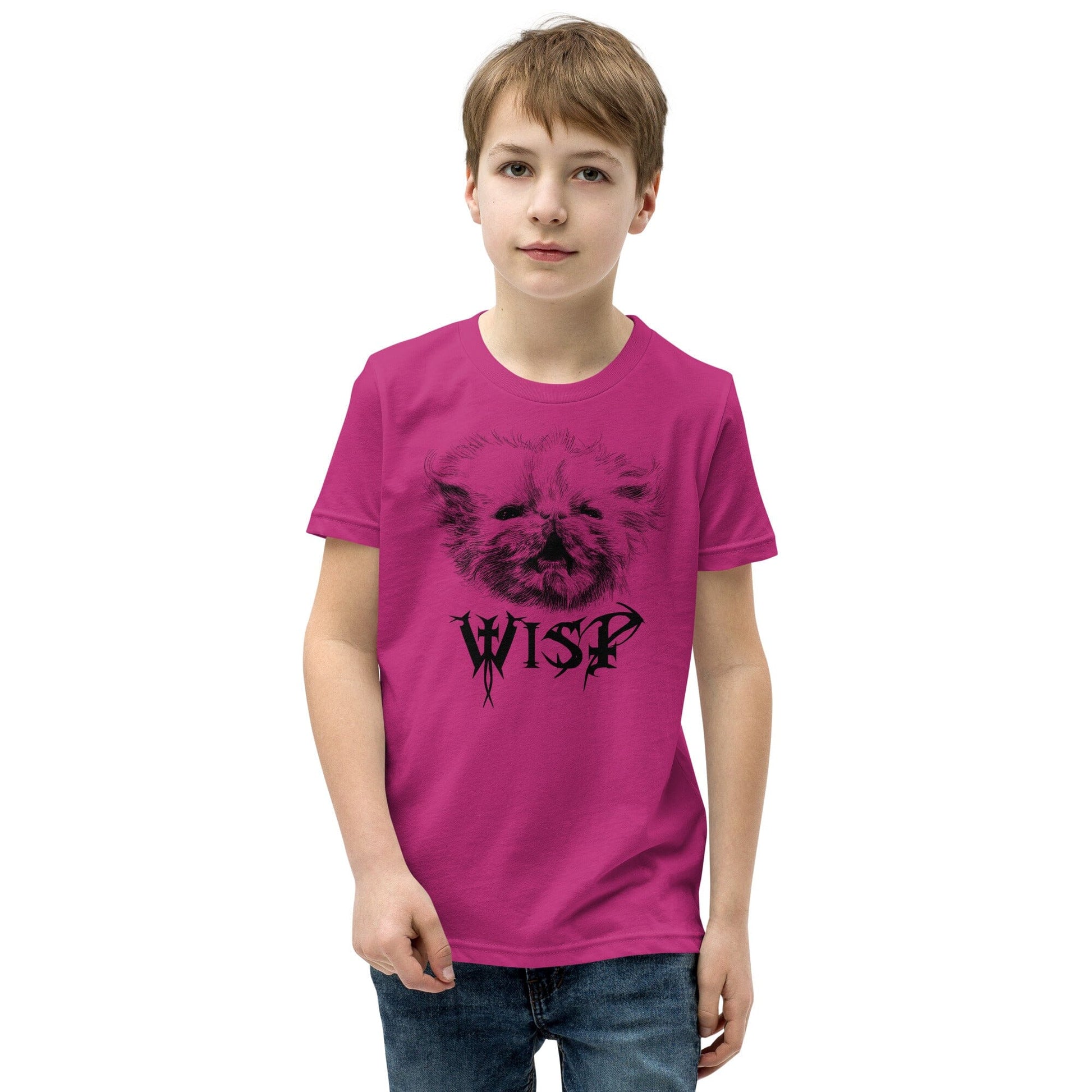 Metal Wisp YOUTH T-Shirt [Unfoiled] (All net proceeds go to Rags to Riches Animal Rescue) JoyousJoyfulJoyness Berry S 