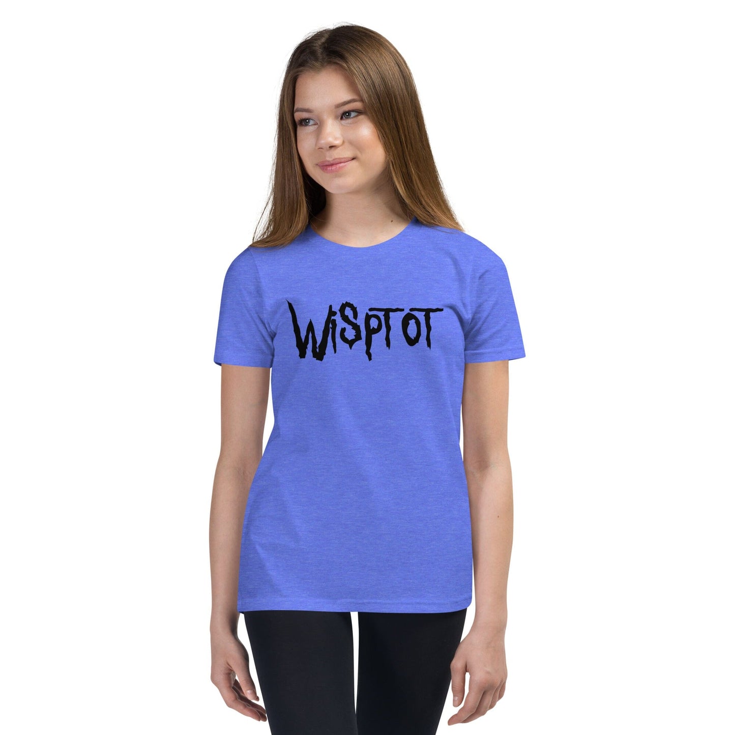 WispTot YOUTH T-Shirt [Unfoiled] (All net proceeds go to equally to Kitty CrusAIDe and Rags to Riches Animal Rescue) JoyousJoyfulJoyness Heather Columbia Blue S 