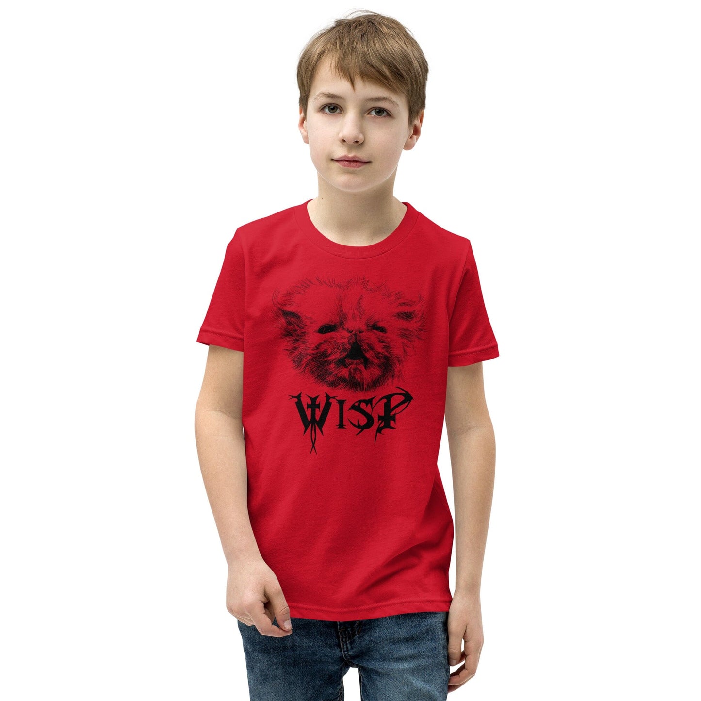 Metal Wisp YOUTH T-Shirt [Unfoiled] (All net proceeds go to Rags to Riches Animal Rescue) JoyousJoyfulJoyness Red S 