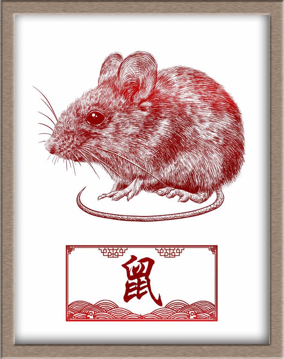 Chinese Zodiac Rat Portraits Posters, Prints, & Visual Artwork JoyousJoyfulJoyness 