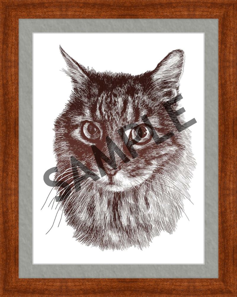 Custom Frames for 12x16 or 16x12 Inch Foiled Prints (US Only) Custom JoyousJoyfulJoyness 12" x 16" Derby, in Russet 1" Gray (White Core)