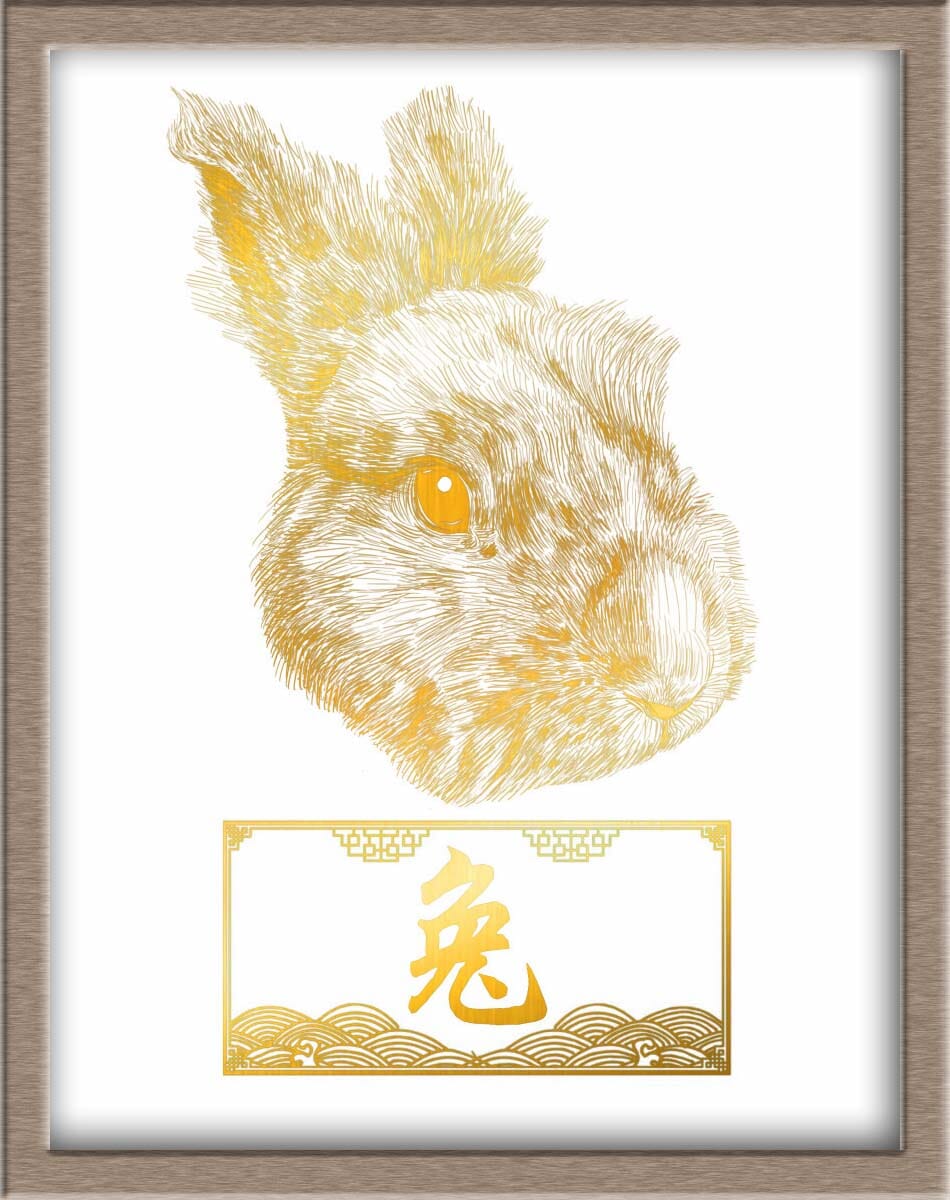 Chinese Zodiac Rabbit Portraits Posters, Prints, & Visual Artwork JoyousJoyfulJoyness 