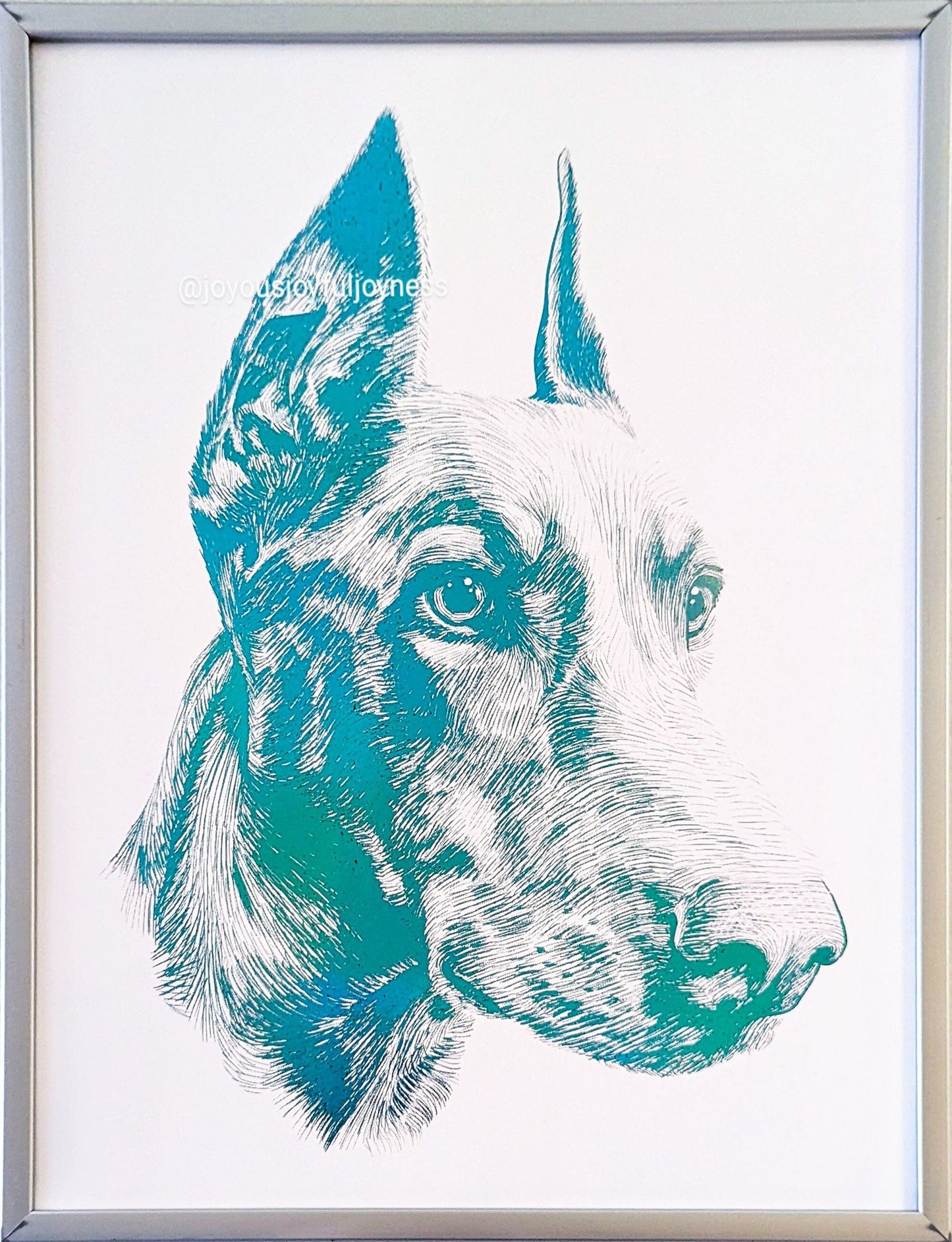 Hand Painted Dog Portraits Posters, Prints, & Visual Artwork JoyousJoyfulJoyness 