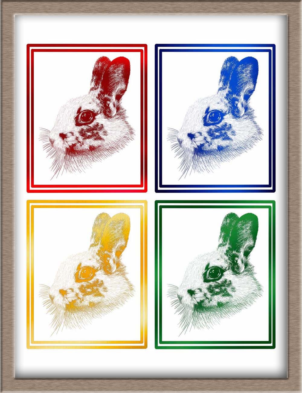 Custom Foiled Warhol-Inspired Pet or People Portrait Pre-Order ($500) Posters, Prints, & Visual Artwork JoyousJoyfulJoyness 