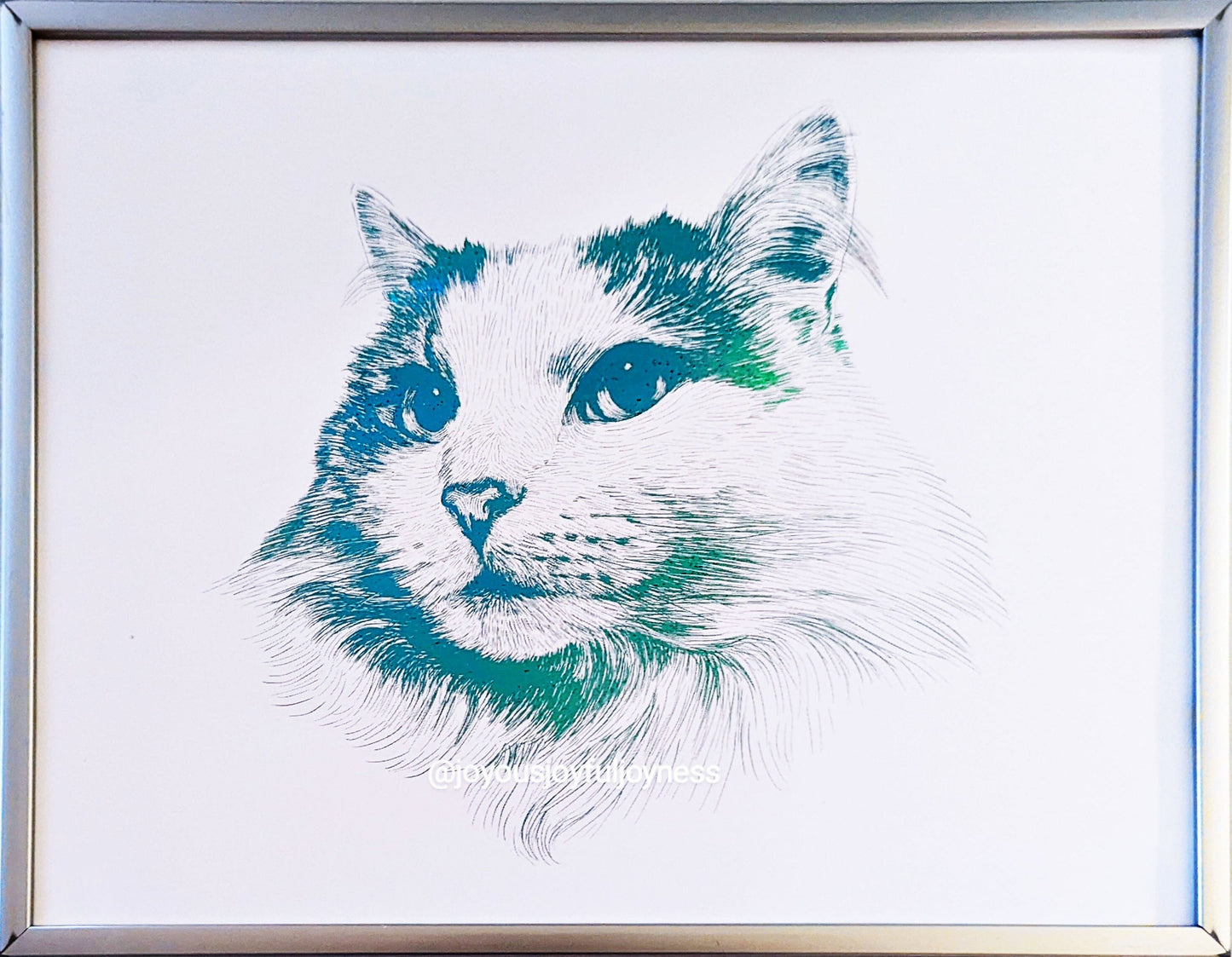 Custom Cat Foil Portraits Posters, Prints, & Visual Artwork JoyousJoyfulJoyness 