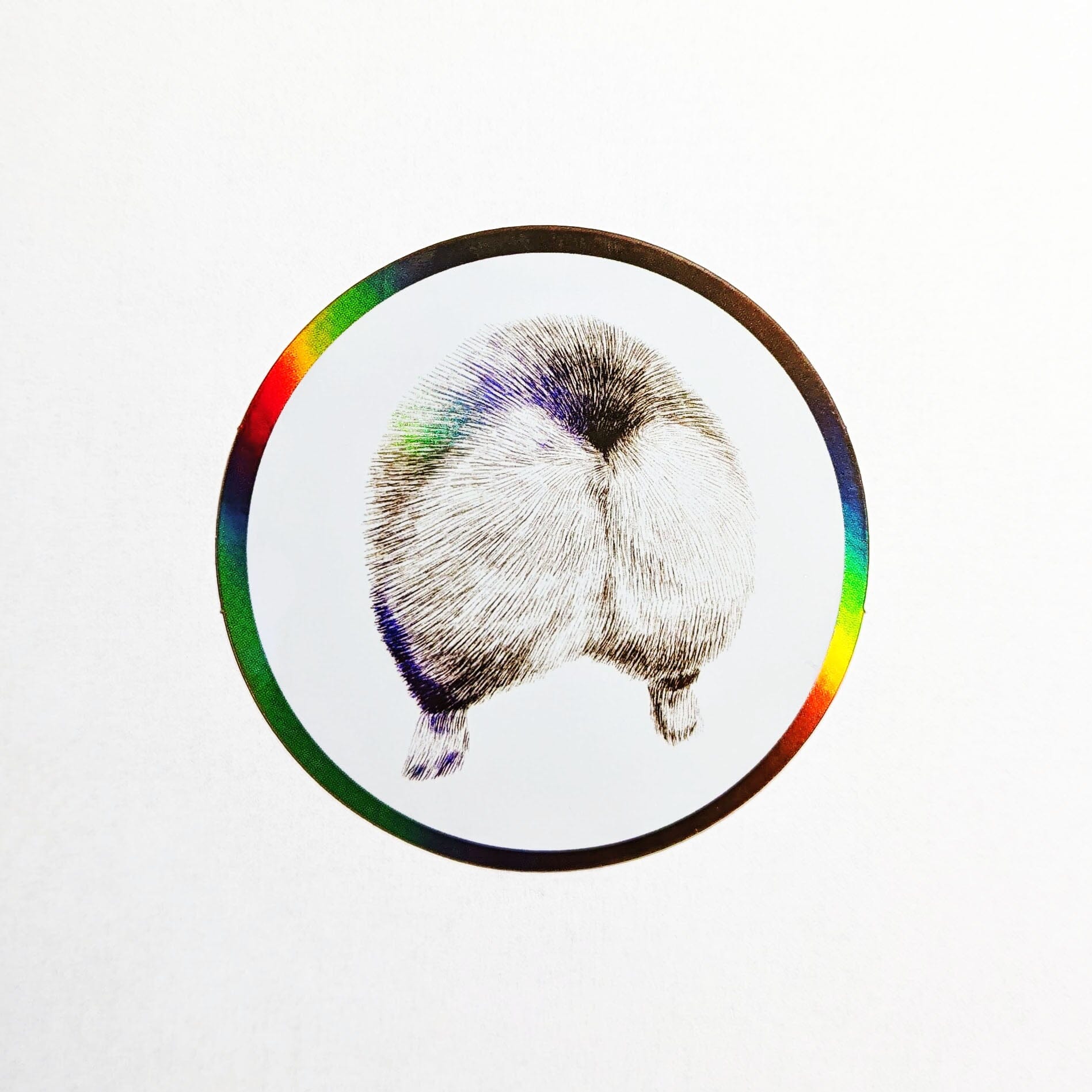 Corgi Butt Holographic Sticker Decorative Stickers JoyousJoyfulJoyness 
