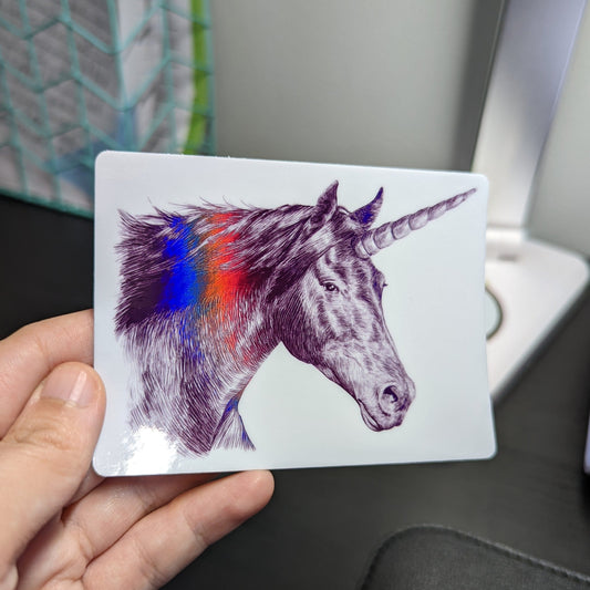 Unicorn Holographic Sticker Decorative Stickers JoyousJoyfulJoyness 
