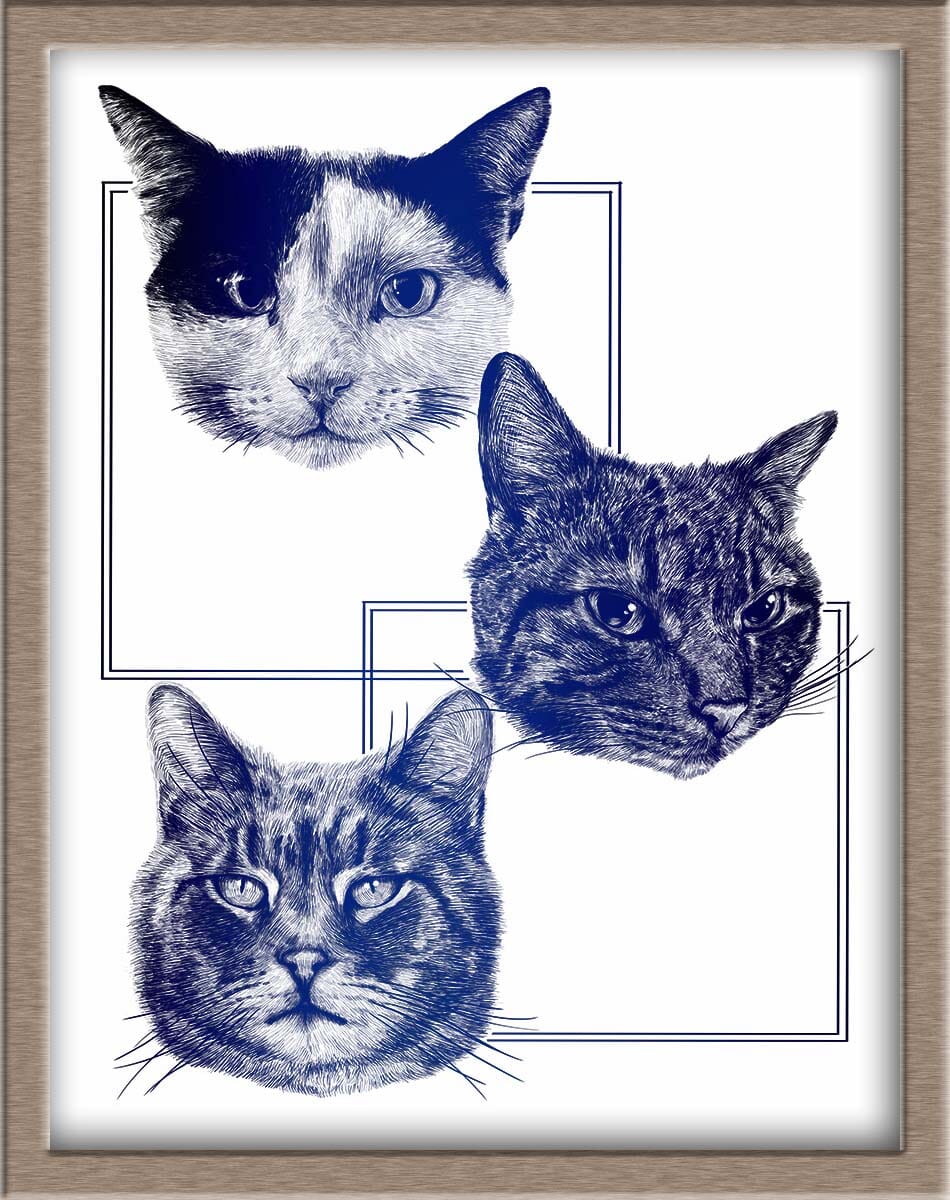 Custom Foiled Pet Portraits Pre-Order (starting at $320) Posters, Prints, & Visual Artwork JoyousJoyfulJoyness 