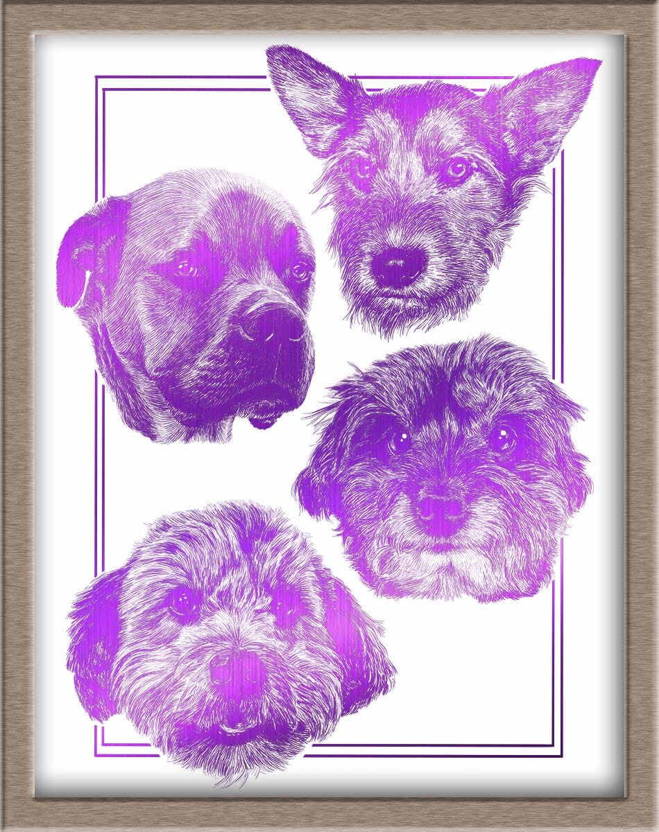 Custom Foiled Pet Portraits Pre-Order (starting at $320) Posters, Prints, & Visual Artwork JoyousJoyfulJoyness 