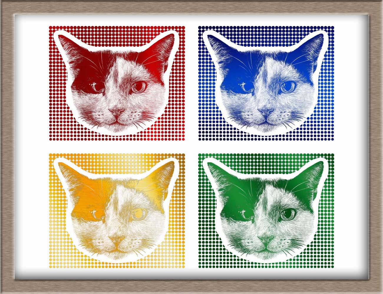 Custom Foiled Warhol-Inspired Pet or People Portrait Pre-Order ($500) Posters, Prints, & Visual Artwork JoyousJoyfulJoyness 