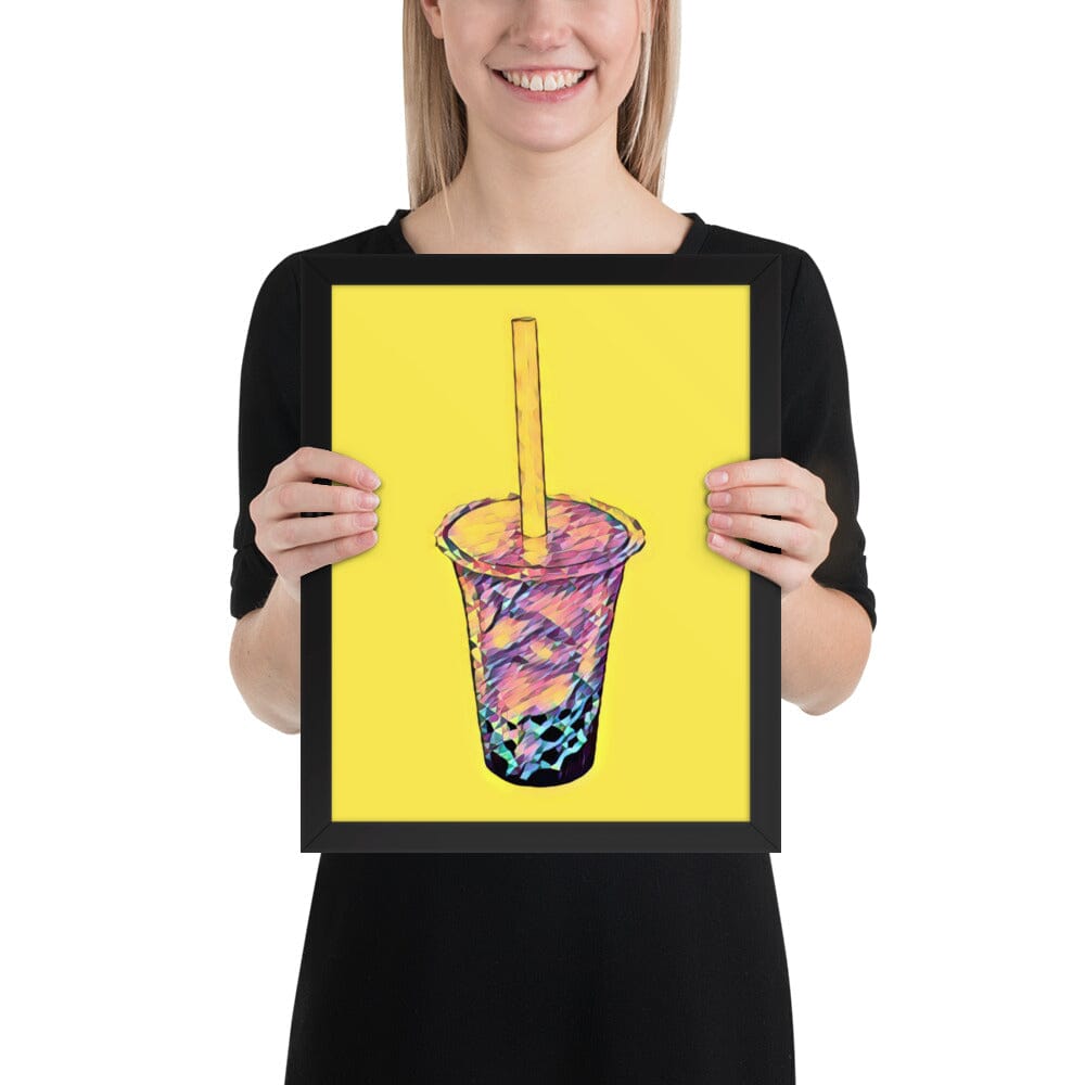 Boba Framed Poster (Cake) [Unfoiled] JoyousJoyfulJoyness Black 11″×14″ 
