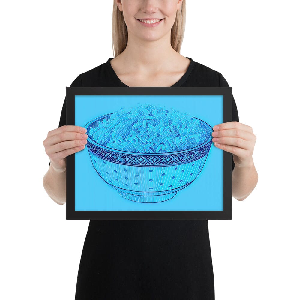 Bowl of Rice Framed Poster (Crystal Two) [Unfoiled] JoyousJoyfulJoyness Black 11″×14″ 