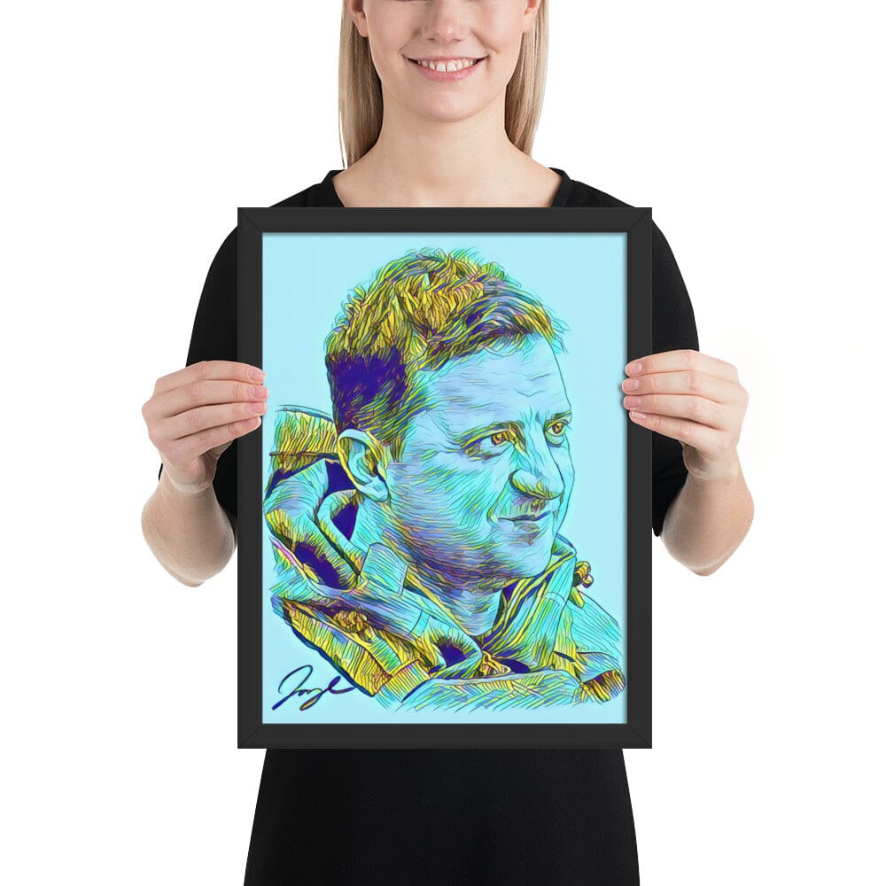President Zelenskyy (Filter) Framed Poster [Unfoiled] Posters, Prints, & Visual Artwork JoyousJoyfulJoyness Black 12″×16″ 