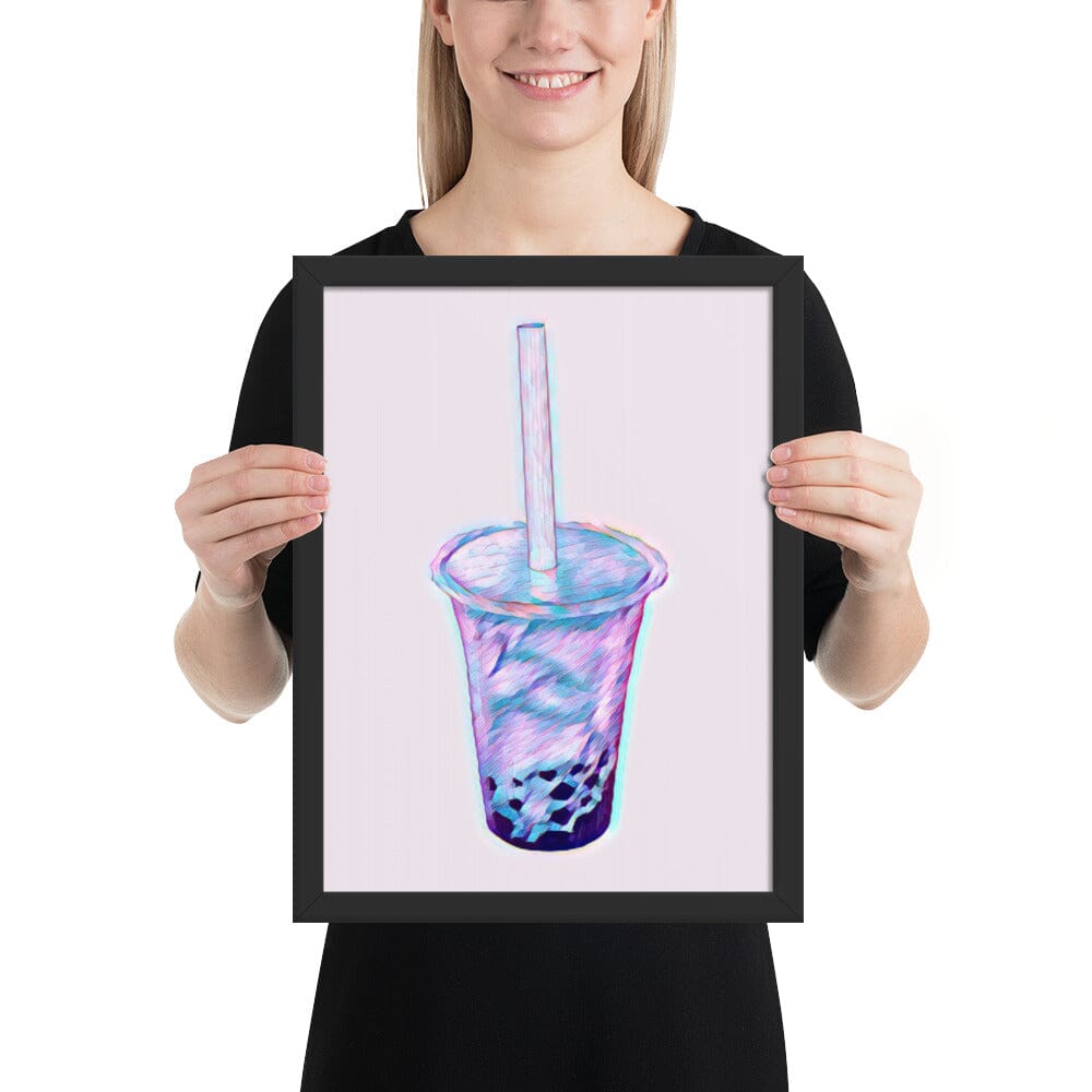 Boba Framed Poster (Octopus) [Unfoiled] JoyousJoyfulJoyness Black 12″×16″ 