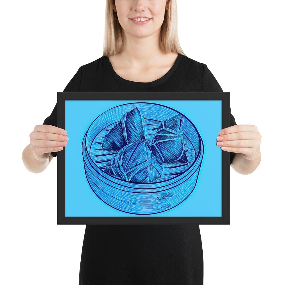 Zong Zi Framed Poster (Crystal Two) [Unfoiled] JoyousJoyfulJoyness Black 12″×16″ 