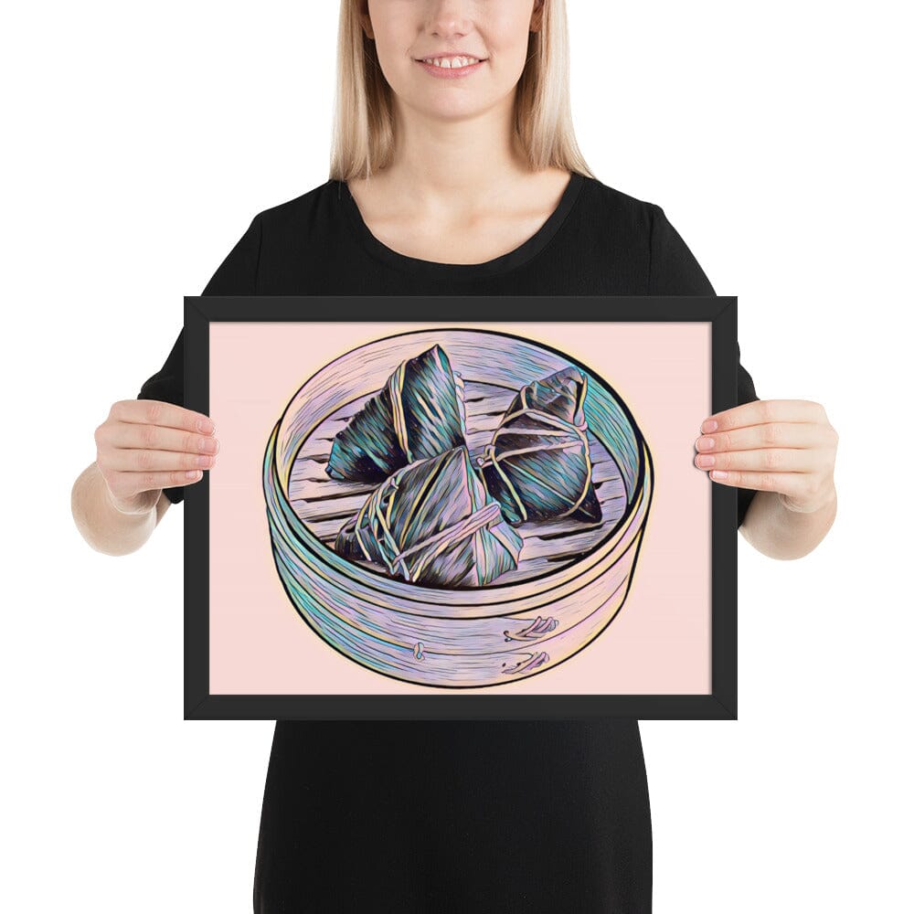 Zong Zi Framed Poster (Chameleon) [Unfoiled] JoyousJoyfulJoyness Black 12″×16″ 