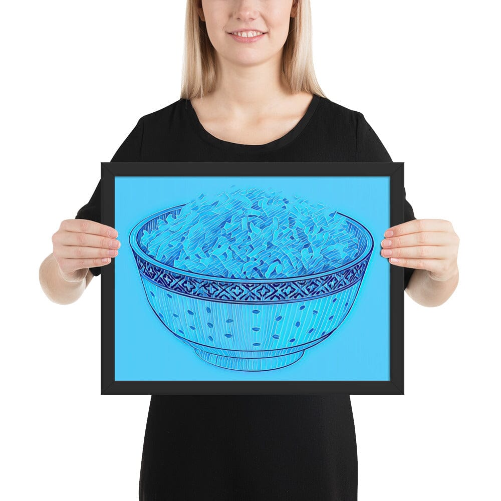Bowl of Rice Framed Poster (Crystal Two) [Unfoiled] JoyousJoyfulJoyness Black 12″×16″ 