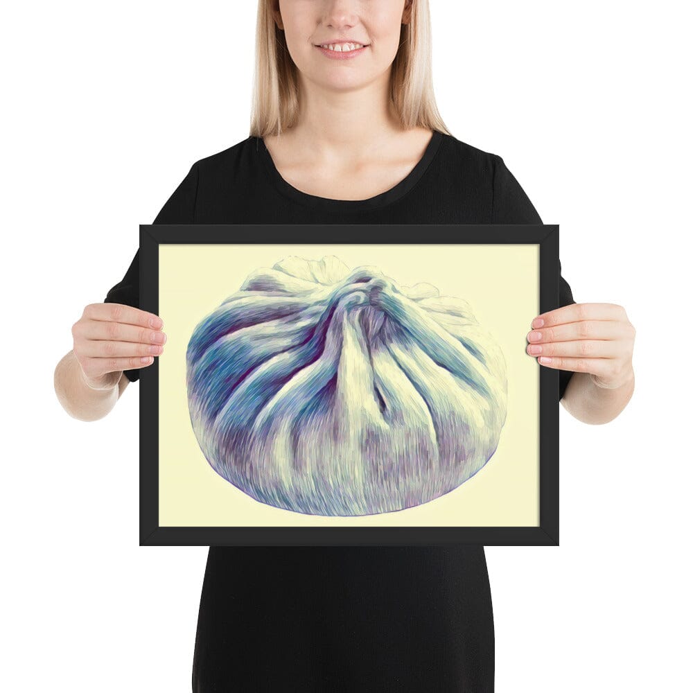 Dumpling Framed Poster (Blooming) [Unfoiled] JoyousJoyfulJoyness Black 12″×16″ 